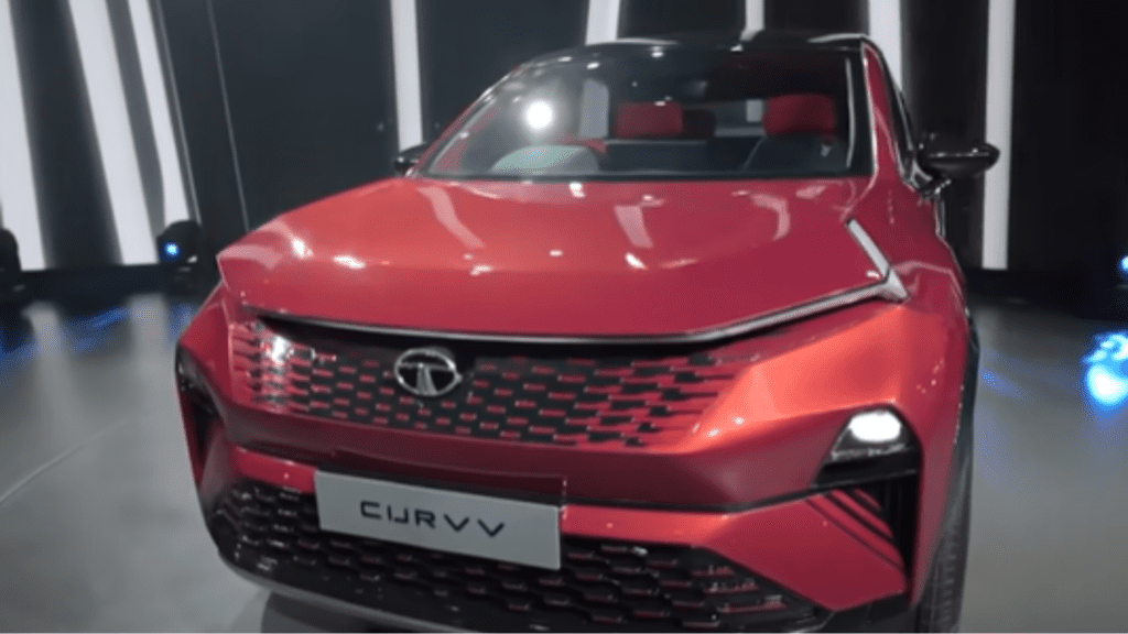 tata curvv electric car on road price